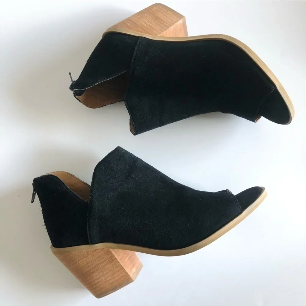 Susina Carina Suede Open Toe Booties - Picture 8 of 14